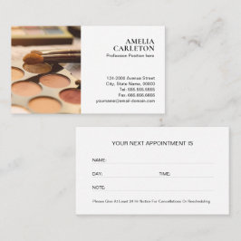 Tarjeta de cita fotográfica para maquilladora
