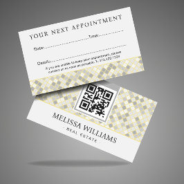 Tarjeta de Cita Geométrica Amarilla y Gris Moderna