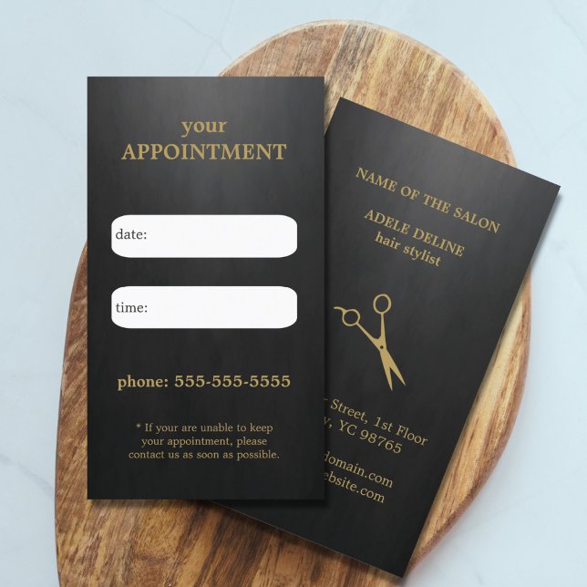 Tarjeta de cita Guay Elegant Black Gold Scissor (Subido por el creador)