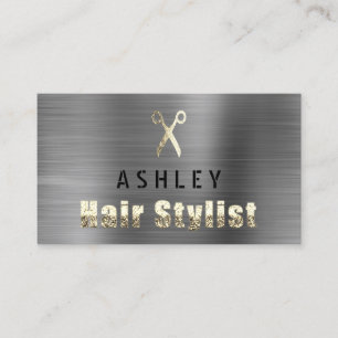 Tarjeta de cita Hair Stylist Salon Gray Silver