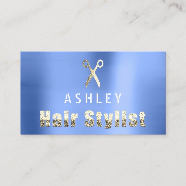 Tarjeta de cita Hair Stylist Salon Royal BLue (Anverso)