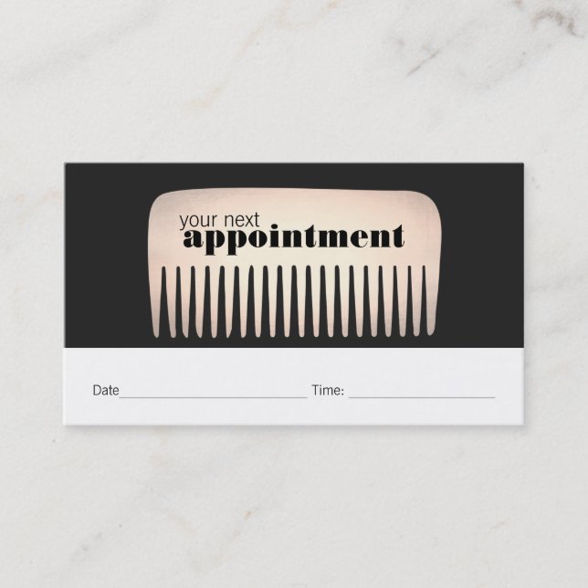 Tarjeta de cita Hairstylist Gold Comb Hair Salon (Anverso)