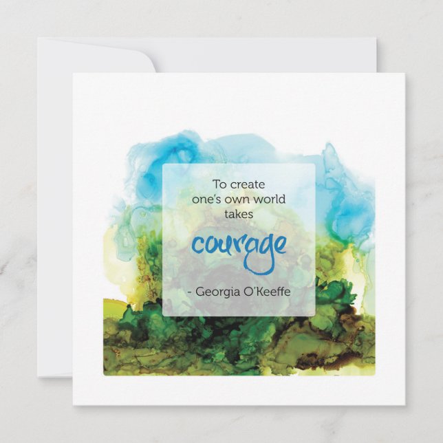 Tarjeta de cita inspiradora de Georgia O'Keeffe (Anverso)