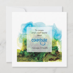 Tarjeta de cita inspiradora de Georgia O'Keeffe