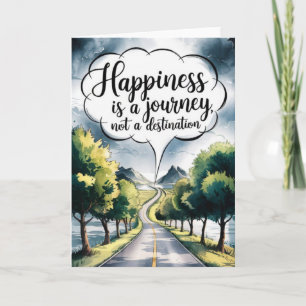 Tarjeta de cita "La felicidad es un viaje"