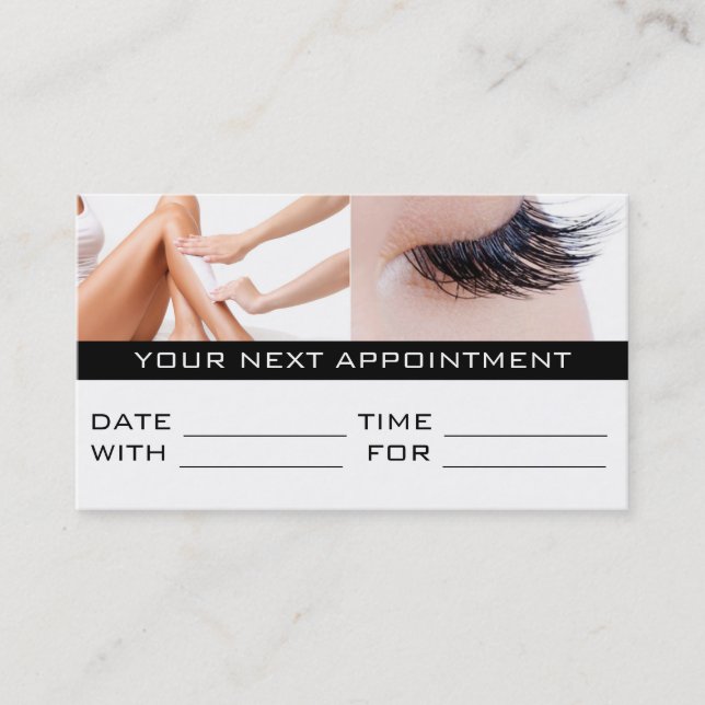 Tarjeta de cita Lashes Salón de Cera Spa (Anverso)