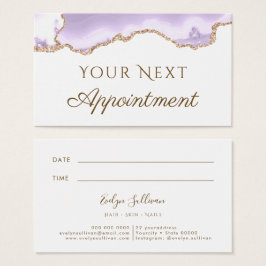 tarjeta de cita lavender morado Agate
