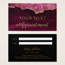 Tarjeta de cita Magenta Red Agate