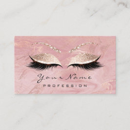Tarjeta de cita Mármol Makeup Pink Lashes Pink