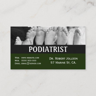 Tarjeta de cita médica de podólogo verde
