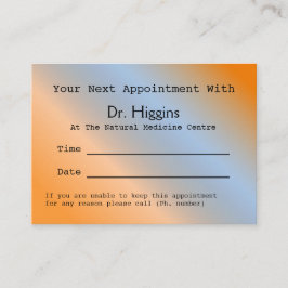 Tarjeta de cita médica dental naranja moderna