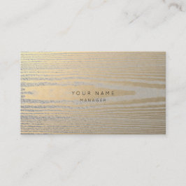 Tarjeta de cita metálica de oro gris de madera