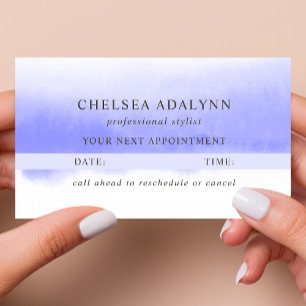 Tarjeta de cita mínima Ombre color púrpura