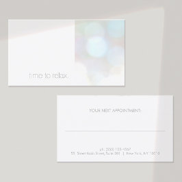 Tarjeta de cita minimalista de Bokeh Subtle Spa