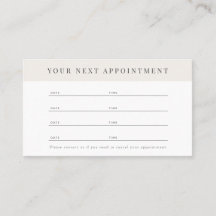 Tarjeta de cita minimalista profesional para Beige