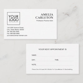 Tarjeta de cita moderna con logotipo personalizado