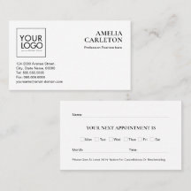 Tarjeta de cita moderna con logotipo personalizado