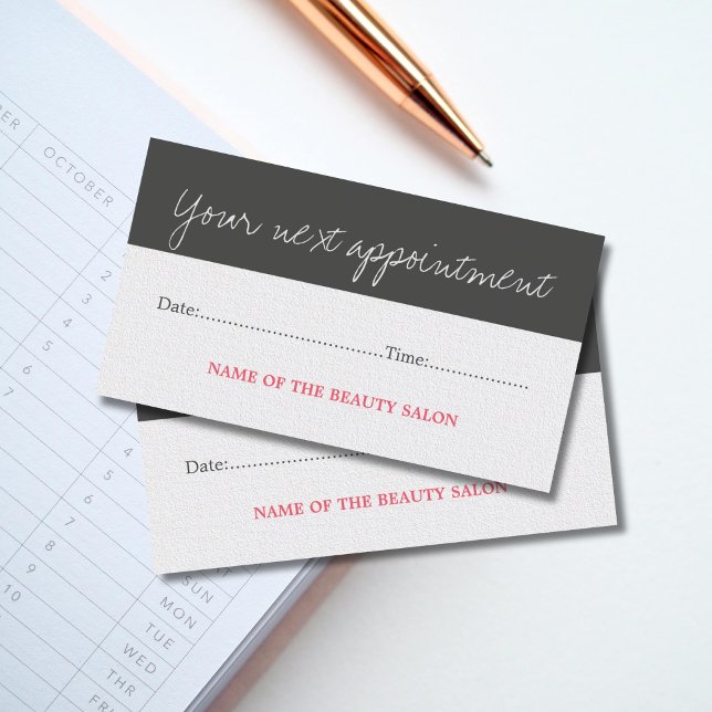 Tarjeta de cita moderna de salón de belleza de Gua (Subido por el creador)