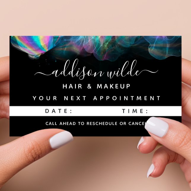 Tarjeta de cita moderna de tinta de alcohol hologr (Subido por el creador)
