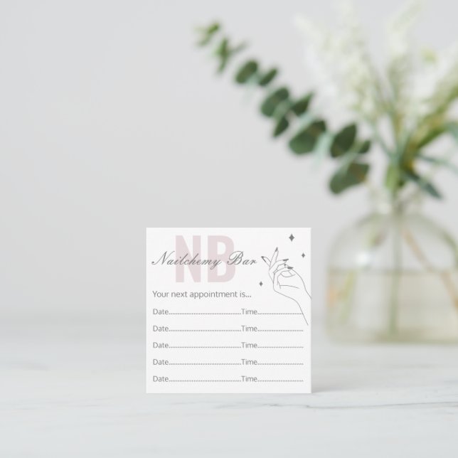 Tarjeta de cita moderna Minimalista de Nail Salon (Anverso de pie)