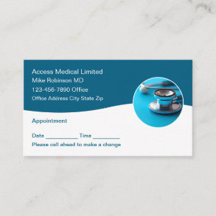 Tarjeta de cita moderna para Médico médico de Stet