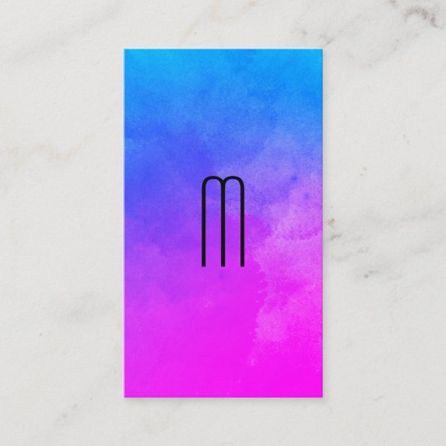 Tarjeta de cita Monograma de colores vibrantes (Anverso)