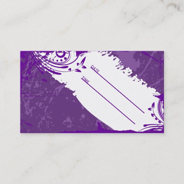 tarjeta de cita morada (Anverso)