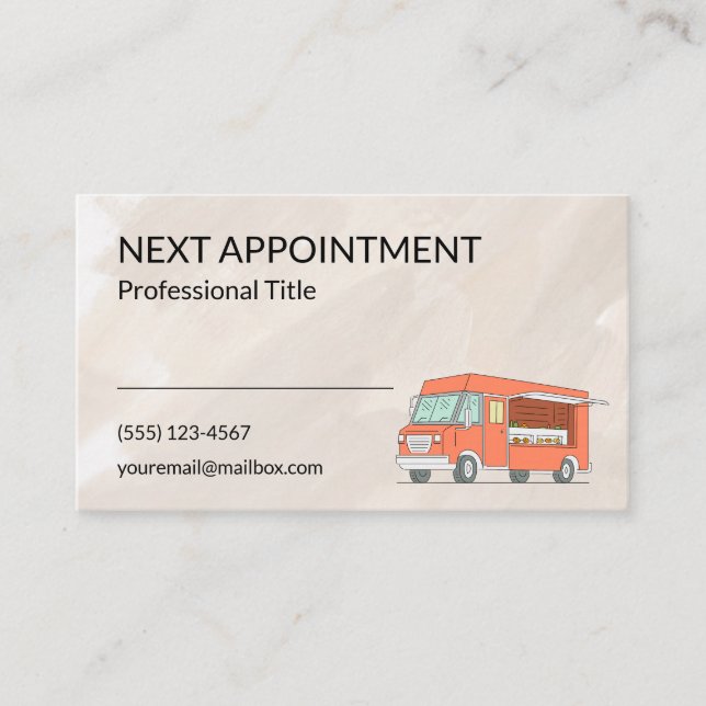 Tarjeta de cita neutral para camiones de comida (Anverso)