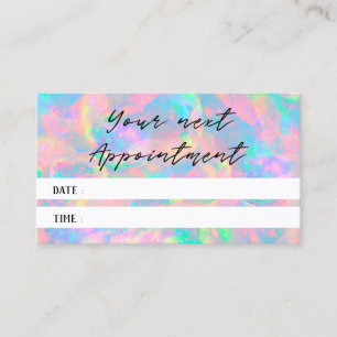 tarjeta de cita opal de color pastel