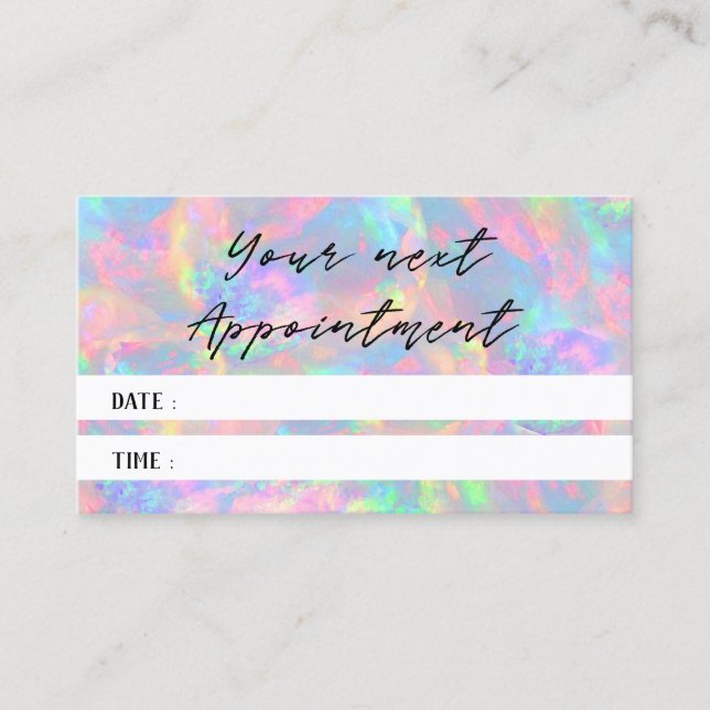 tarjeta de cita opal de color pastel (Anverso)
