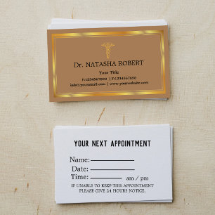 Tarjeta de cita para atención médica elegante y el