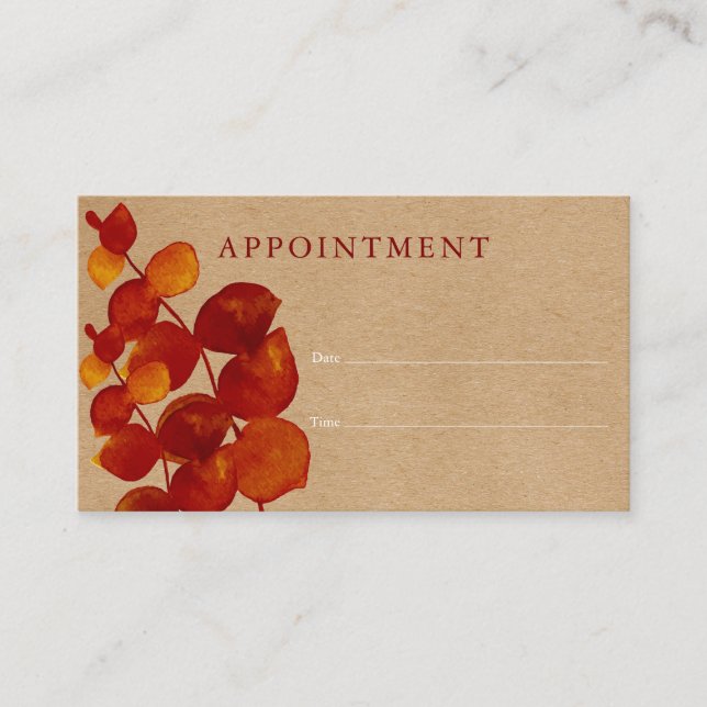 Tarjeta de cita para clientes de Eucalyptus Rustic (Anverso)