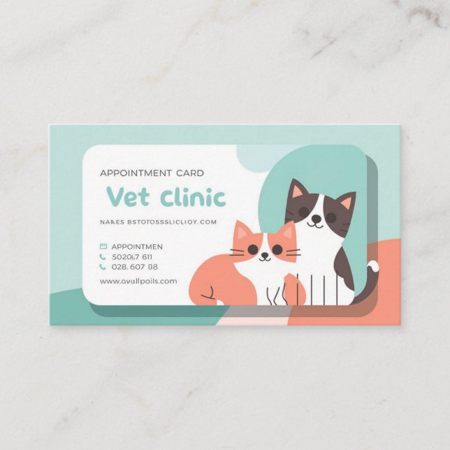 Tarjeta de cita para clínica de veterinaria adorab (Anverso)