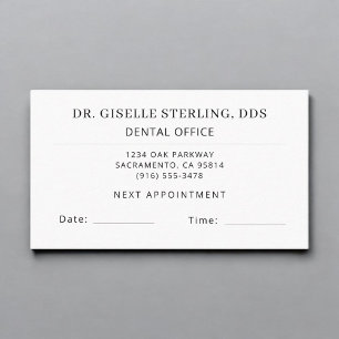 Tarjeta de cita para consultorio dental