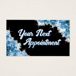 Tarjeta de cita para cristales azules
