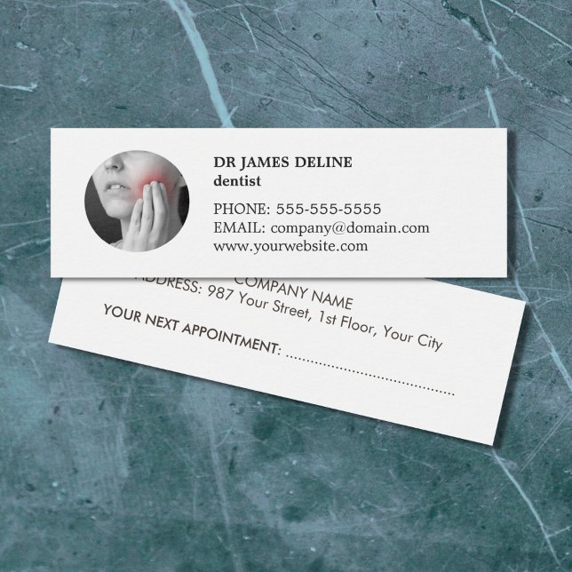 Tarjeta de cita para dentista blanco simple y limp (Subido por el creador)