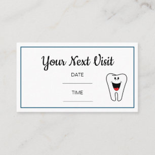 Tarjeta de cita para dentista dental