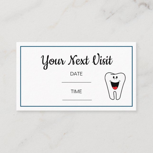 Tarjeta de cita para dentista dental (Anverso)