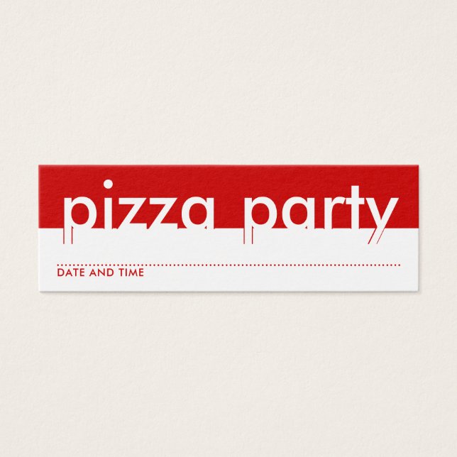 tarjeta de cita para fiesta de pizza (Frente)