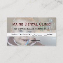 Tarjeta de cita para limpieza de dientes en la clí