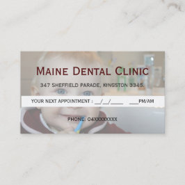Tarjeta de cita para limpieza de dientes en la clí