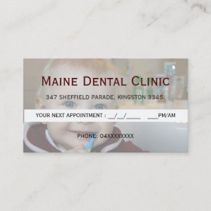 Tarjeta de cita para limpieza de dientes en la clí
