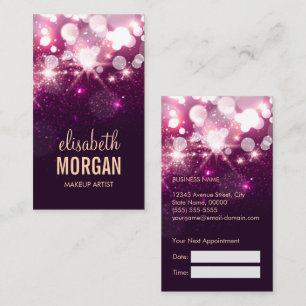Tarjeta de cita para maquillaje - Purpurina rosado