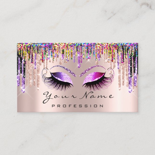 Tarjeta de cita para maquillar artista Lash Pink H (Anverso)