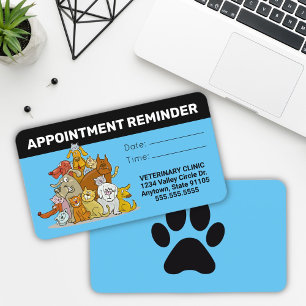 Tarjeta de cita para negocios de mascotas
