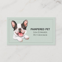 Tarjeta de cita para negocios verde de Cute Dog Gr