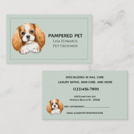 Tarjeta de cita para negocios verde de Cute Dog Gr