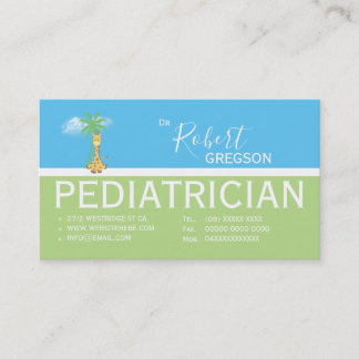 Tarjeta de cita para pediatra de jirafa cuta