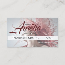 Tarjeta de cita para peluquería Pelo rosa