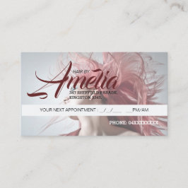 Tarjeta de cita para peluquería Pelo rosa